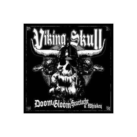 viking skull doom gloom heartache & whiskey
